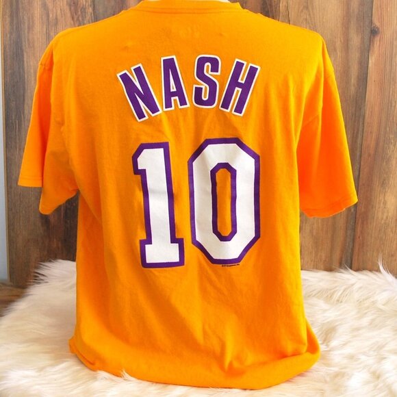 NBA Los Angeles Lakers Steve Nash 10 Yellow Tee T Shirt XL - Picture 1 of 3